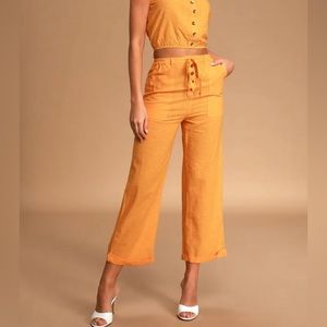 Billabong x Sincerely Jules Yellow Linen Pants